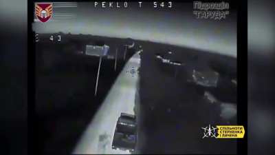 Night-time footage provided by the Ukrainian drone unit "Garuda" shows how they attack Russian supply trucks with FPV quads.