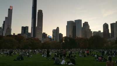 Central Park celebrations at dusk
