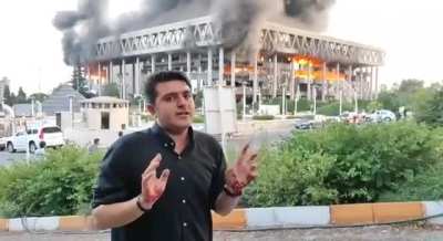 Iranian Journalist Younes Shadlou with bloody body: We were told to leave but we are not afraid and we are not leaving.