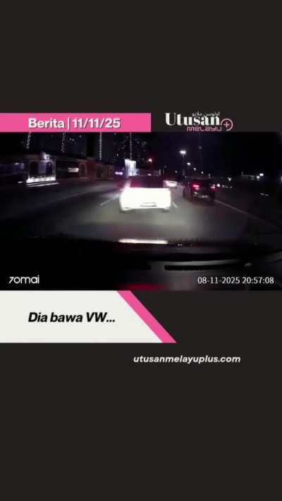 Wira followed the car in front in doing a dangerous manouver, but unfortunately Wira wasn't a Hero today.