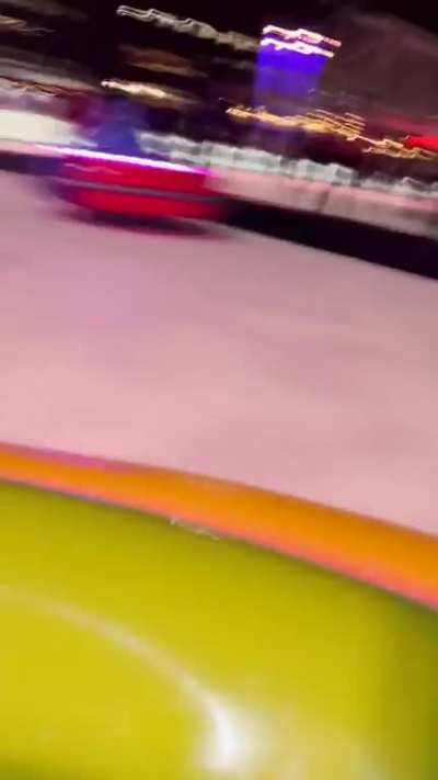 Spinning on bumper carts on ice with my mom who is a certified bro in my eyes laughing our ass’s off.