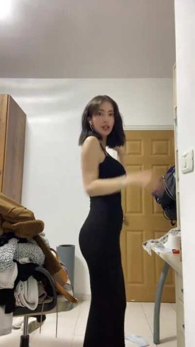 Tight black dress