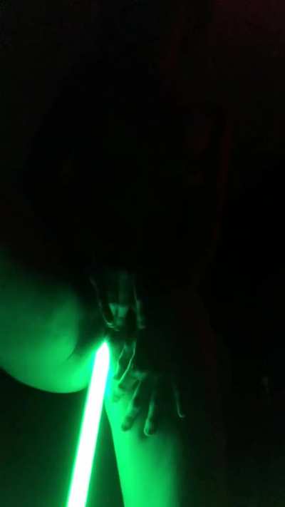 She knows how to use a lightsaber.