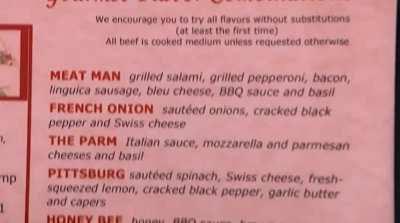 "No sir, our, our, our, our men, our, our menu, that concept that baffles you, that's what we're famous for."
