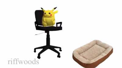 Falling wheelchair cat but it&rsquo;s spinning pikachu