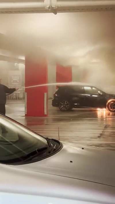 There&rsquo;s a car on fire in Coles Kew underground car park right now