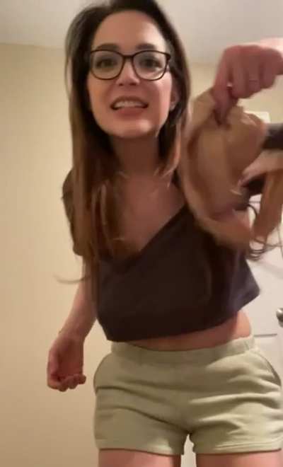 Revealing her massive naturals