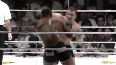 One of the most underrated fighters of all time. Igor "ice cold" Vovchanchyn despite being only 5'8 he was known to knocking out giant heavyweights. he had 56-10 mma record and 61-2 kickboxing record