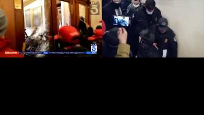 "He's got a gun!" Synced videos showing woman not heeding warning before being shot in Capitol [NSFL]