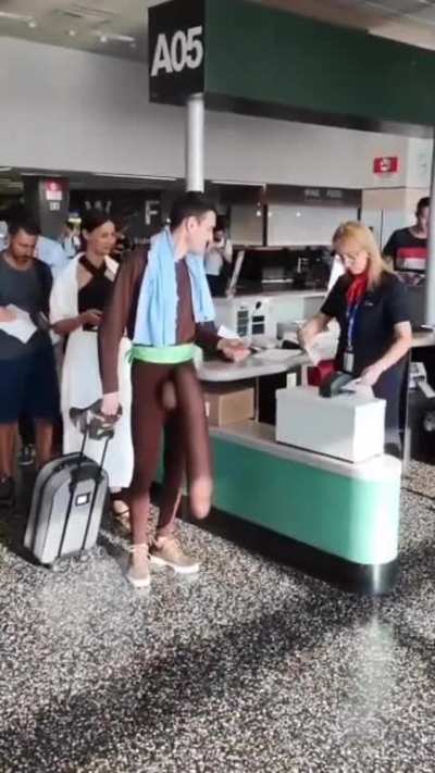 A person shows up at the airport with suspicious baggage!