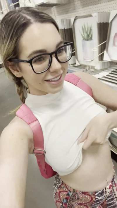 Flashing my titties in a crowded mall