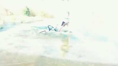 WCGW If you try to cross a river on a bike