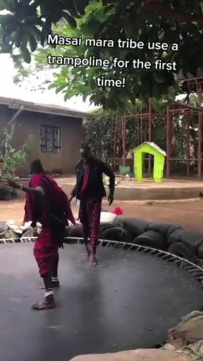 We are from the Maasai tribe and this was our first time on a trampoline&hellip;