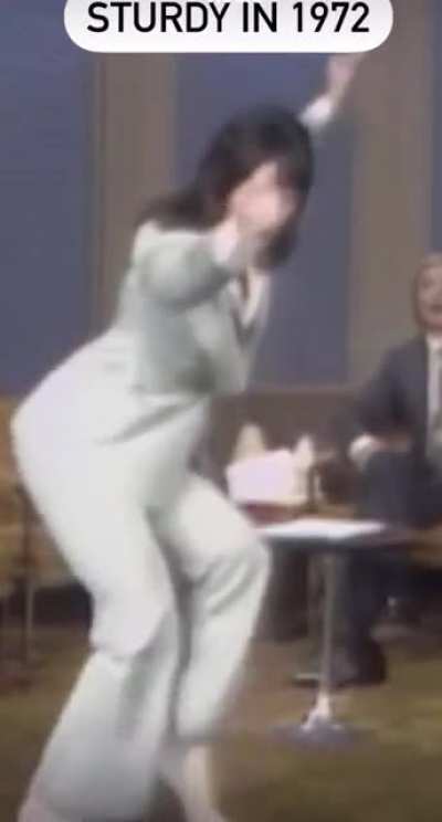 Footage of lady getting sturdy in 1972