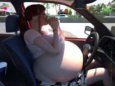 Nadia in her car