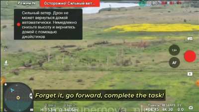 Russian drone operator watches their own armored column run into difficulties with one tank being blown up by a Ukrainian ATGM during an attempted attack towards Spirne, Donetsk Oblast (With subtitles, June 2023)