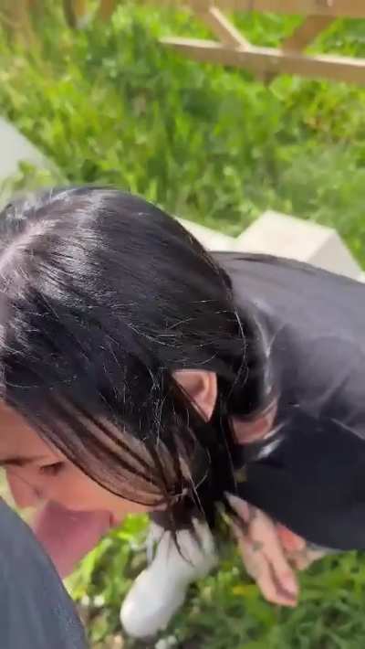sucked him deep in the garden breeze