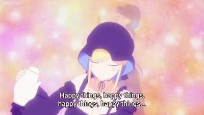 can't blame the dude for having "happy thoughts"