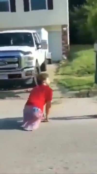 Losing a fight to a person with no legs.