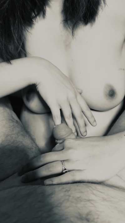 Fingering his cock