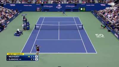 Great point between Djokovic and Medvedev (US Open Final, 2023)