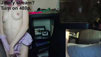 Petite gamer girl Eve black stripping during her gaming session