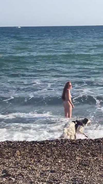 Private beach.