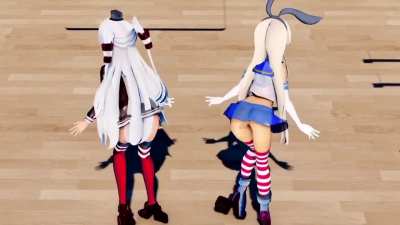 Shimakaze & Amatsukaze - Ghost Dance [MMD R18]