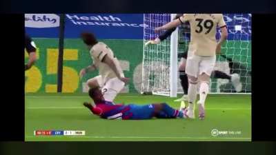 Zaha penalty shout (Crystal Palace vs Man U)
