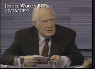 In this clip from 1991 ex Chief Justice of the Supreme Court explains that the 2A was never meant to allow every mouthbreathing halfwit to have as many AR15s as he wants, without any regulation. 2A is about a "well regulated militia" - an old term for the