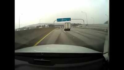 Truck hits something and flies into author 