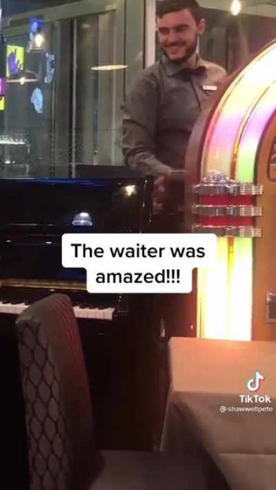 Father convinces his son to play the piano at the airport. His son works up the courage and plays to everyone&rsquo;s great pleasure.