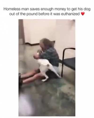 Homeless guy rescues his dog from the pound