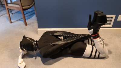 Hogtied in my new heels selfbondage