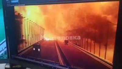 Ukraine Bombs "Kerch Bridge" That Connects Mainland Russia and Crimea. Casualties Unknown.