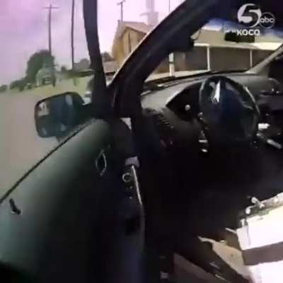 Woman kicks cop but quickly regrets it
