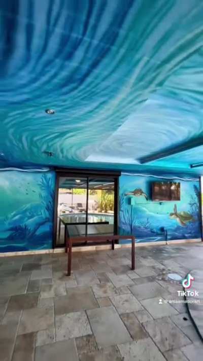 Ocean ceiling mural