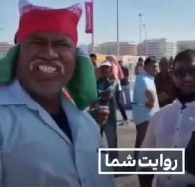 Man asks &ldquo;Iranian&rdquo; fans in Qatar who are going around waving the IR flag in front of TV cameras where they&rsquo;re really from.