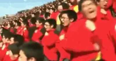 Incredible choreography by a South Korean cheer team looks like a human LCD