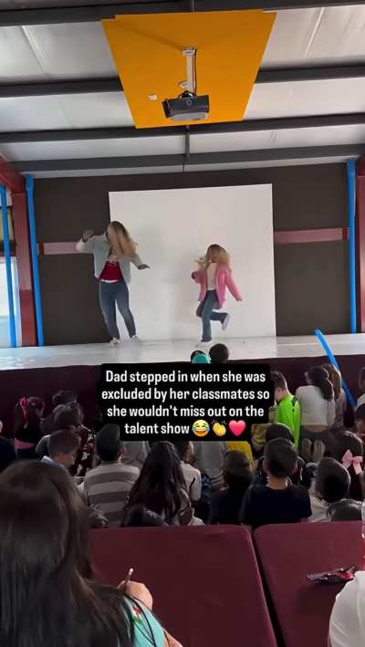 Dad stepped in when she was excluded by her classmates, so she wouldn&rsquo;t miss out on the talent show