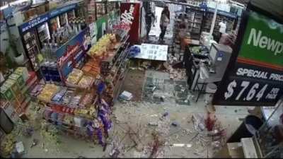 Asian owned liquor store destroyed by customer in Dallas.