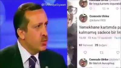 Erdoğan, Bilal'e anlatır gibi anlatmış. "Benim vatandaşım, &ccedil;&ouml;pten eve yemek g&ouml;t&uuml;r&uuml;yorsa, halk a&ccedil;ım diyorsa ve yoksulluk sınırındaysa sorumlusu h&uuml;k&uuml;mettir"