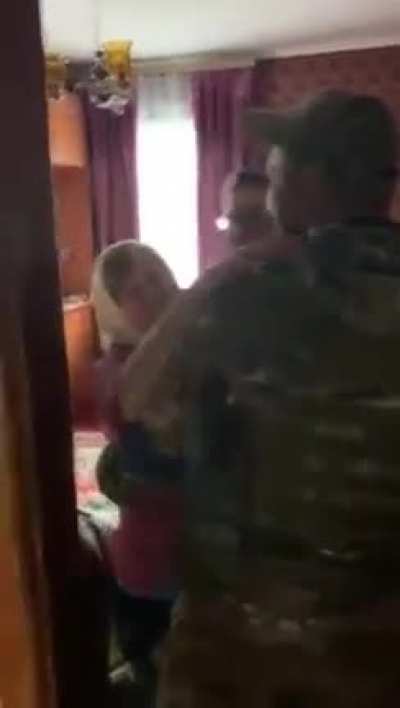 Pure joy as Ukrainian soldier returns to his parents&rsquo; home following monthlong Russian occupation.