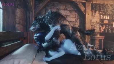 Ranni creampied by werewolf (AzureLotus)