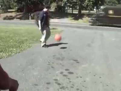 Might&rsquo;ve pumped that basketball a bit too much...