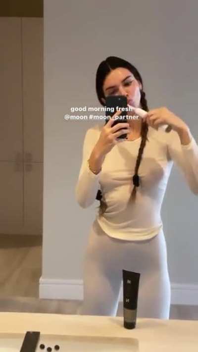 Brushing her teeth