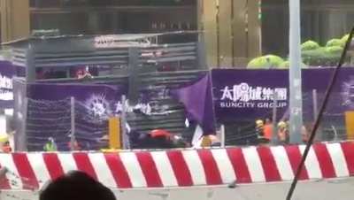 that car just flew and destroyed an entire wall