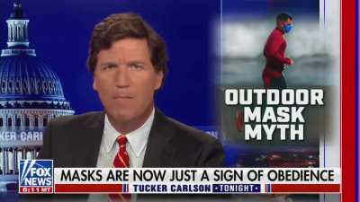 Tucker Carlson tells Fox viewers to call the cops, and child protective services, if they see kids wearing masks outdoors.