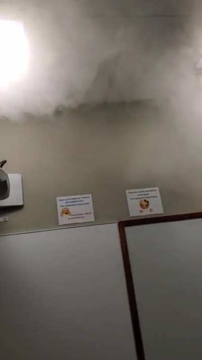 I turned on the projector, there was a pop, smoke came out, and I recorded for CYA