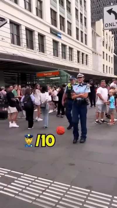 Throwing a basketball at random strangers